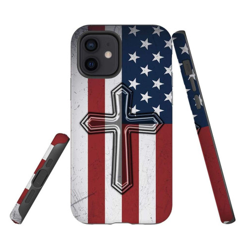 Awesome American Flag Cross Christian phone case, Jesus Phone case, Bible Phone case