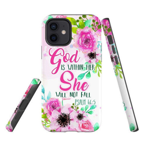 God is within her She will not fall Psalm 46:5 Christian phone case, Jesus Phone case, Bible Phone case
