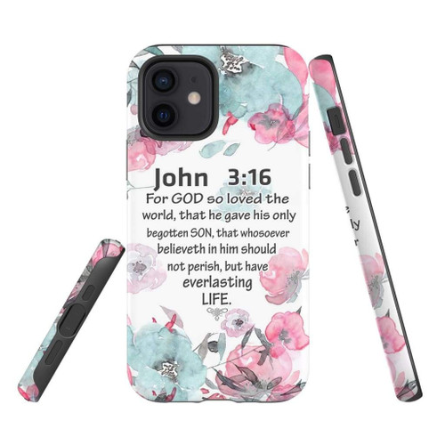 For God so loved the world John 3:16 Bible verse Christian phone case, Jesus Phone case, Bible Phone case