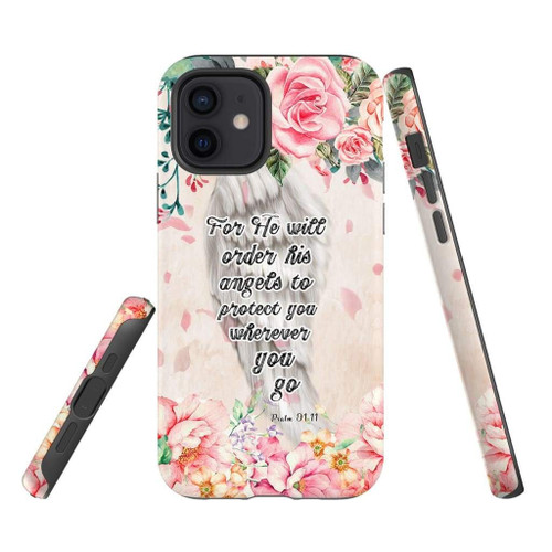 Psalm 91:11 for He will order his angels to protect you Christian phone case, Jesus Phone case, Bible Phone case
