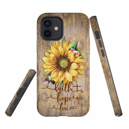 Faith Hope Love Sunflower Christian phone case, Jesus Phone case, Bible Phone case