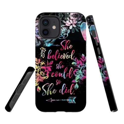 She believed she could so she did Christian phone case, Jesus Phone case, Bible Phone case - Christian Christian phone case, Jesus Phone case, Bible Phone case