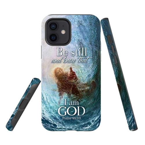 Jesus reaching into the water, Be still and know Psalm 46:10 Christian phone case, Jesus Phone case, Bible Phone case