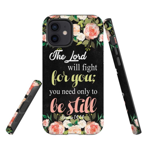 The Lord will fight for you Exodus 14:14 Christian phone case, Jesus Phone case, Bible Phone case
