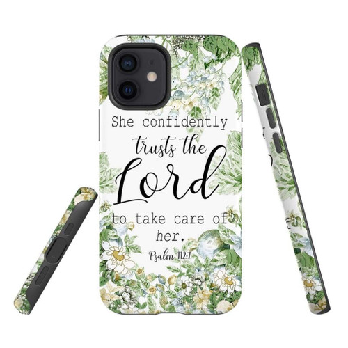She confidently trusts the lord to take care of her Psalm 112:7 Christian phone case, Jesus Phone case, Bible Phone case