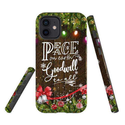 Peace on earth goodwill to all Christmas Christian phone case, Jesus Phone case, Bible Phone case