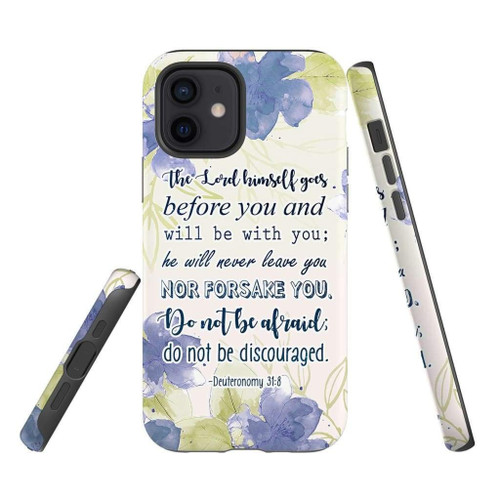 Deuteronomy 31:8 The LORD himself goes before you Bible verse Christian phone case, Jesus Phone case, Bible Phone case