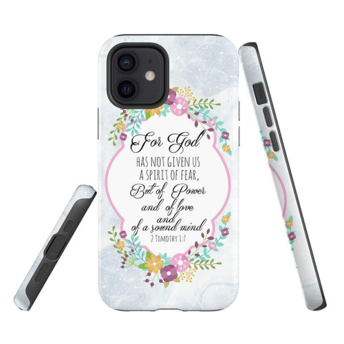 For God has not given us a spirit of fear 2 Timothy 1:7 Bible verse Christian phone case, Jesus Phone case, Bible Phone case