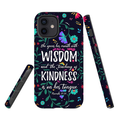 Bible verse Christian phone case, Jesus Phone case, Bible Phone cases: Proverbs 31:26 She opens her mouth with wisdom