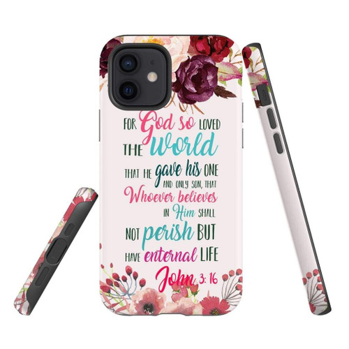 For God so loved the world that John 3:16 Bible verse Christian phone case, Jesus Phone case, Bible Phone case