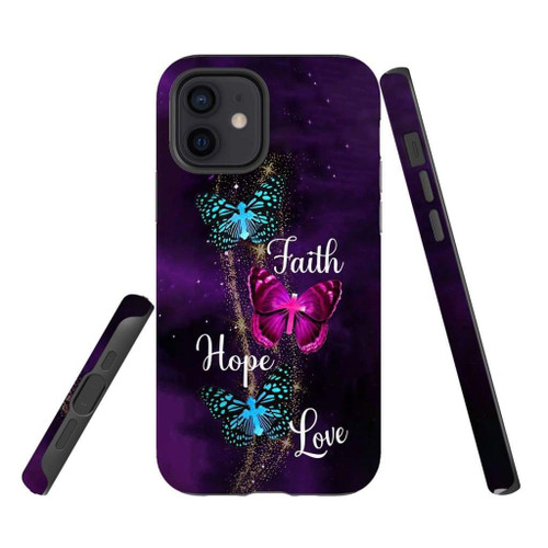 Faith Hope Love Butterfly with Cross Christian Christian phone case, Jesus Phone case, Bible Phone case - Tough case