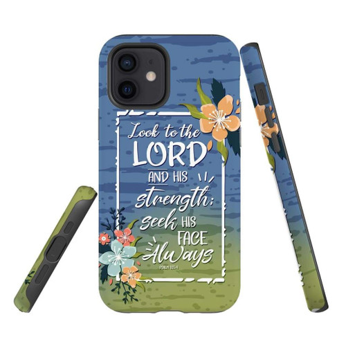 Look to the Lord and His strength Psalm 105:4 Bible verse Christian phone case, Jesus Phone case, Bible Phone case