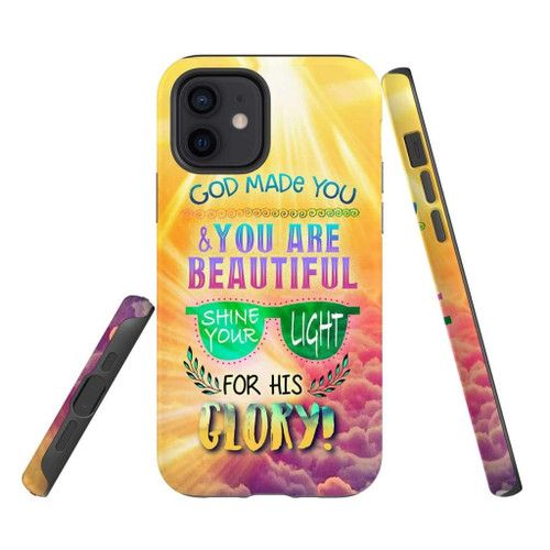 God made you and you are beautiful Christian Christian phone case, Jesus Phone case, Bible Phone case