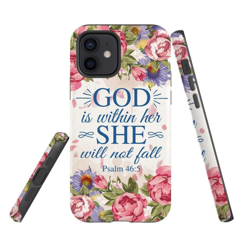 Bible verse Christian phone case, Jesus Phone case, Bible Phone case: Psalm 46:5 God is within her she will not fall