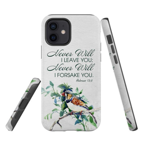 Never will I leave you never will I forsake you Hebrews 13:5 Bible verse Christian phone case, Faith phone case, Jesus Phone case, Bible Phone case