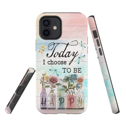 Dragonfly flowers today I choose to be happy Christian Christian phone case, Faith phone case, Jesus Phone case, Bible Phone case - tough case