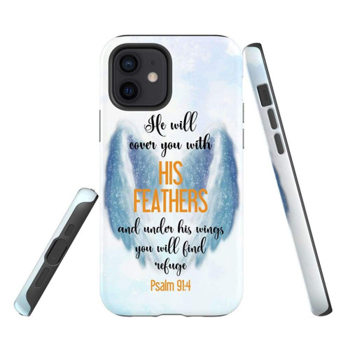 He will cover you with his feathers Psalm 91:4 Bible verse Christian phone case, Faith phone case, Jesus Phone case, Bible Phone case
