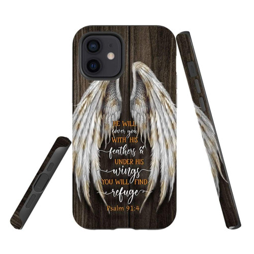 He will cover you with his feathers Psalm 91:4 Bible verse Christian phone case, Faith phone case, Jesus Phone case, Bible Phone case