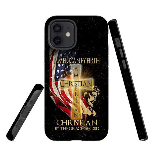 American by birth Christian by the grace of God Christian Christian phone case, Faith phone case, Jesus Phone case, Bible Phone case - Tough case
