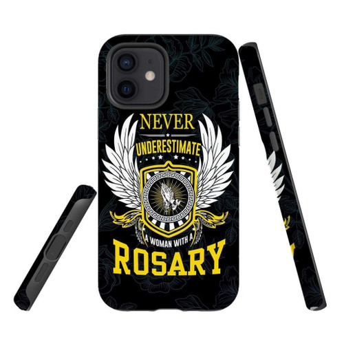 Never underestimate a woman with a rosary Christian phone case, Faith phone case, Jesus Phone case, Bible Phone case