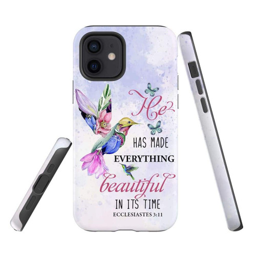 He has made everything beautiful in its time hummingbird Bible verse Christian phone case, Faith phone case, Jesus Phone case, Bible Phone case