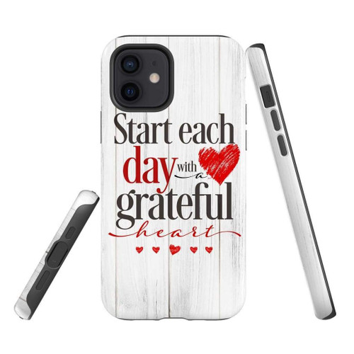 Start each day with grateful heart Christian Christian phone case, Faith phone case, Jesus Phone case, Bible Phone case - Tough case