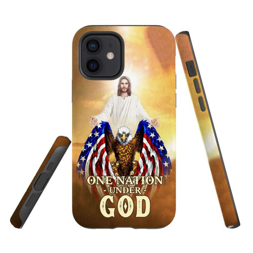 One nation under God, Bald eagle, Jesus Christ Christian Christian phone case, Faith phone case, Jesus Phone case, Bible Phone case - tough case