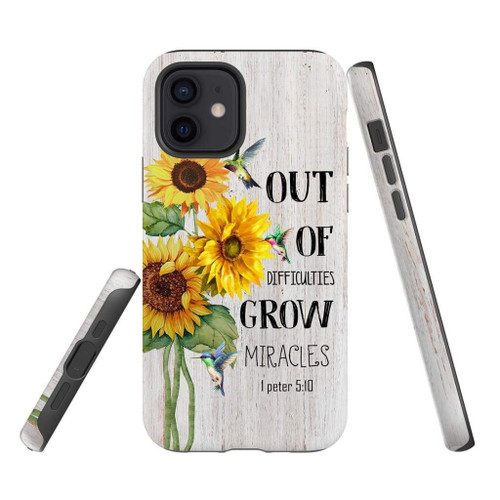 1 Peter 5:10 out of difficulties grow miracles Bible verse Christian phone case, Faith phone case, Jesus Phone case, Bible Phone case - tough case