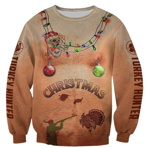 Spread Store 3D Turkey Hunter Shirt 1810 For Christmas, Ugly Sweatshirt, Plus Size