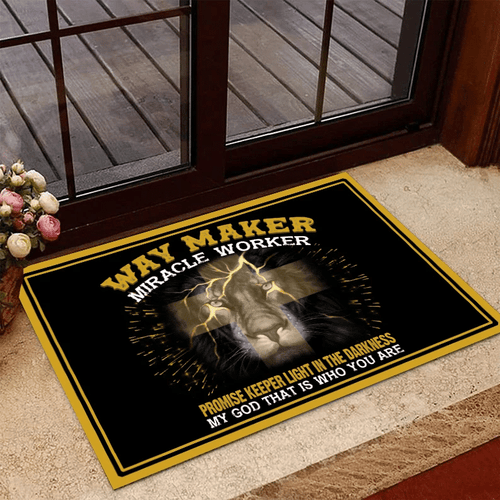 Welcome Rug, Veteran Doormat, Way Maker Miracle Worker Promise Keeper Light In The Darkness My God Doormat - Spreadstores