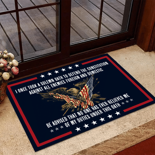 Veteran Doormat, Welcome Rug, I Once Took A Solemn Oath To Defend The Constitution Door Mats - Spreadstores