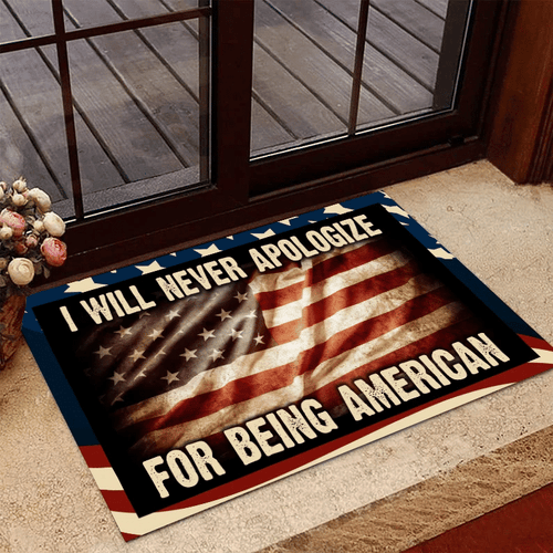 Veteran Welcome Rug, Veteran Doormat, Gift For Veterans, I Will Never Apologize For Being American Doormat - Spreadstores