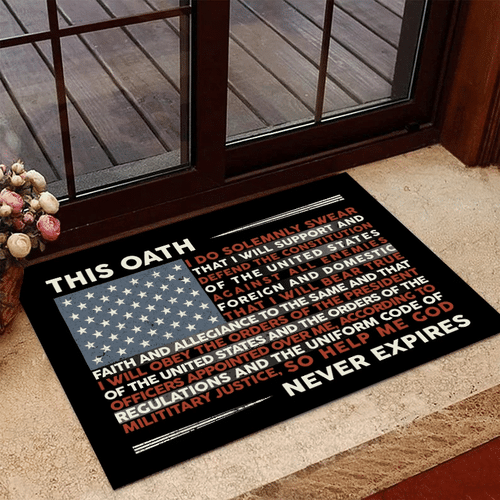Veteran Doormat, Welcome Rug, This Oath Never Expires Door Mats - Spreadstores