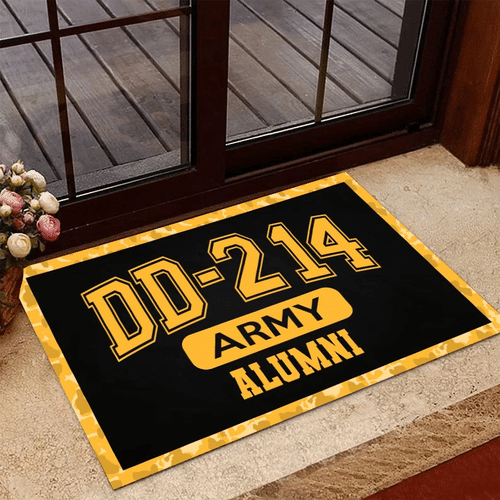 Veteran Welcome Rug, Veteran Doormat, DD-214 Army Alumni, US Army Veterans Doormat, Home Decor - Spreadstores