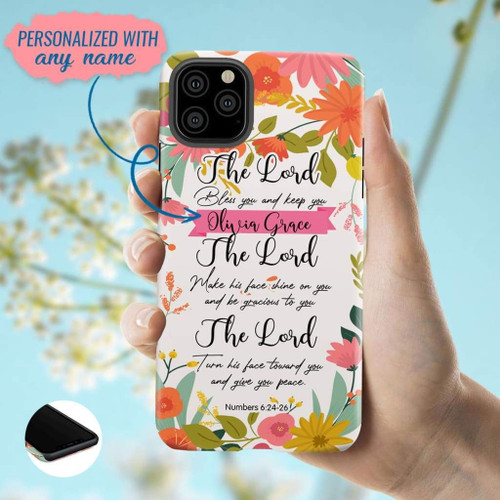 The Lord bless you and keep you personalized name iChristian phone case, Jesus Phone case, Bible Phone case