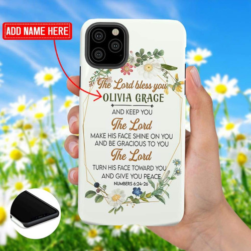 The Lord bless you and keep you Custom Christian phone case, Jesus Phone case, Bible Phone case - Personalized Christian gifts