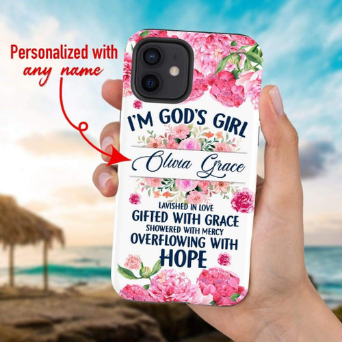 Personalized Christian Gifts: I am God's girl lavished in love Custom iChristian phone case, Jesus Phone case, Bible Phone case
