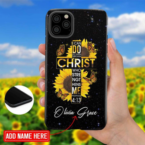 Custom Christian phone case, Jesus Phone case, Bible Phone case: I can do all things through Christ personalized name Christian phone case, Jesus Phone case, Bible Phone case