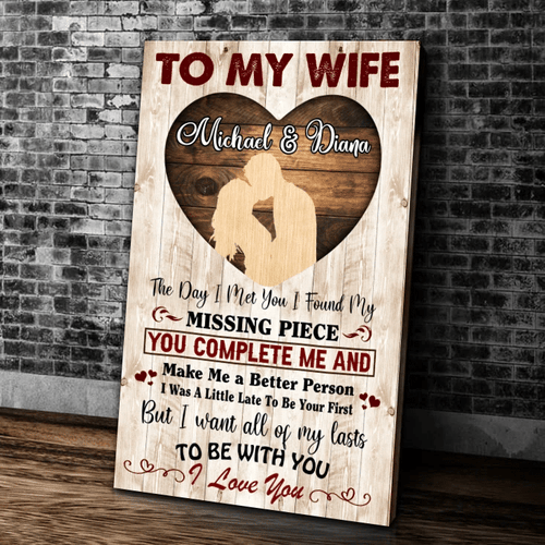Personalized To My Wife The Day I Met You I Found My Missing Piece Canvas, Gift For Wife - Spreadstores