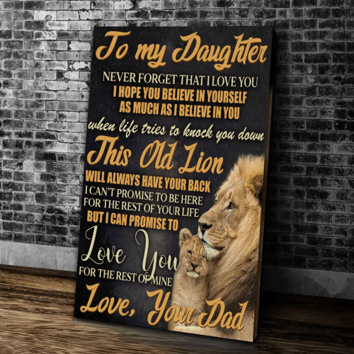 Personalized To My Daughter Never Forget That I Love You Old Lion Canvas - Spreadstores