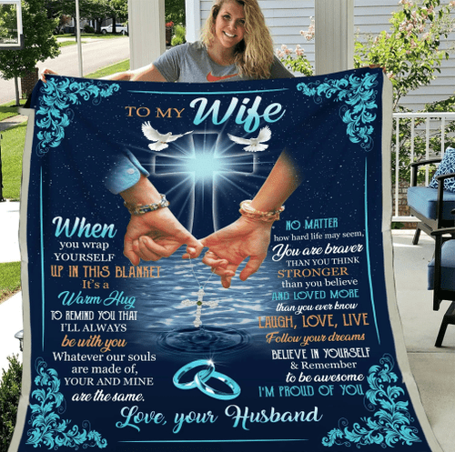 Personalized Wife Blanket, Gift For Her, Easter Gift Idea For Wife, To My Wife When You Wrap Yourself Sherpa Blanket - Spreadstores