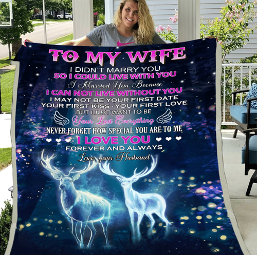 Personalized To My Wife, I Didn't Marry You So I Could Live With You Fleece Blanket, Valentine's Gift - Spreadstores