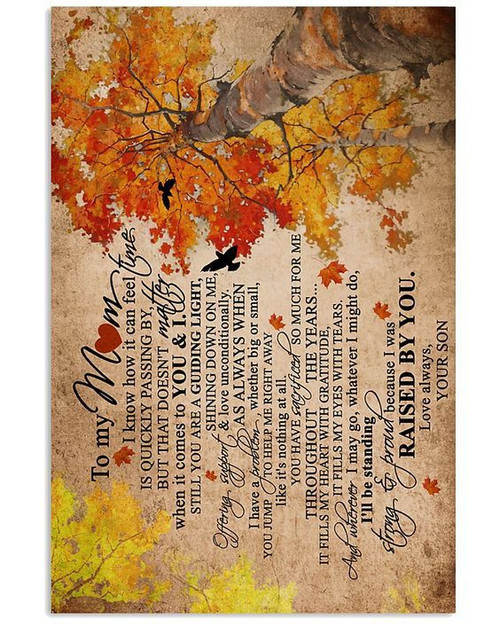 Personalized Mom Canvas, To My Mom I Know How It Can Feel Time Is Quickly Passing By Autumn Canvas - Spreadstores