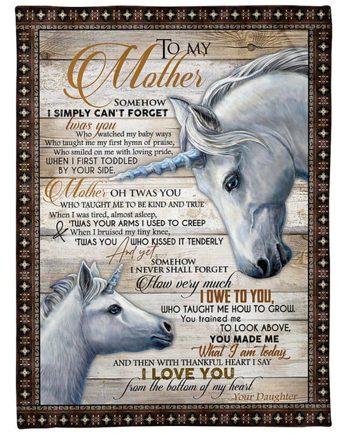 Personalized Mom Blanket, Mother's Day Gift, To My Mother Somehow I Simply Can't Protect Unicorn Fleece Blanket - Spreadstores