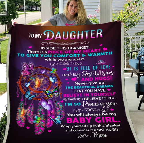 Personalized To My Daughter Inside This Blanket There Is A Piece Of My Heart Dreamcatcher Sherpa Blanket - Spreadstores
