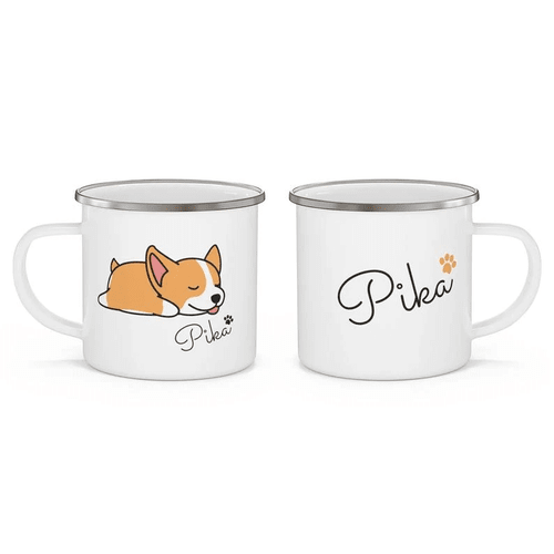 Personalized Corgi Camping Mug, Custom Pet's Name Mug, Gift For Dog Lovers, Love Corgi Gifts, Cute Corgi Camping Mug - Spreadstores