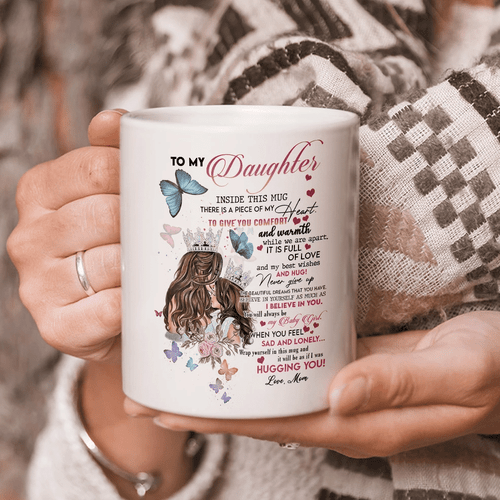 Personalized Daughter Mug, Gifts For Daughter From Mom, To My Daughter, There Is A Piece Of My Heart Mug - Spreadstores