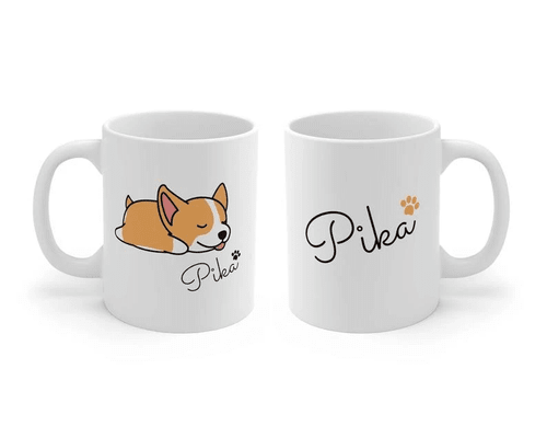 Personalized Corgi Mug, Custom Pet's Name Mug, Gift For Dog Lovers, Love Corgi Gifts, Cute Corgi Mug - Spreadstores