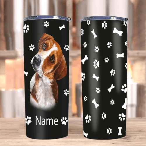 Custom Tumblers, Beagle Dog Tumblers, Gifts For Dog Lover, Personalized Skinny Tumbler - spreadstores