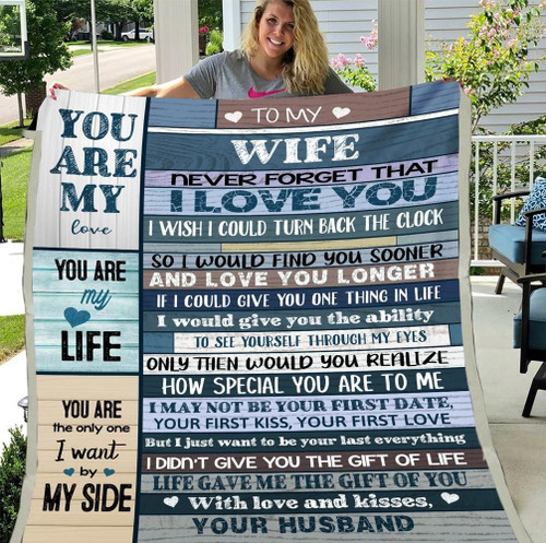 Personalized Blanket To My Wife Never Forget That I Love You, I Wish I Could Turn Back The Clock Sherpa Blanket - Spreadstores
